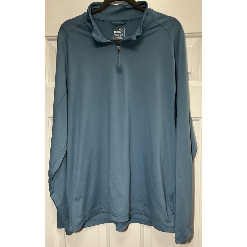 Puma Golf Long Sleeve 1/4 Zip Lightweight Pullover Light Blue Men's XL